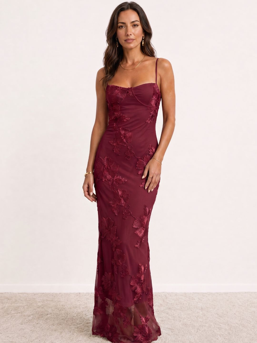 EMMA LORENT | Vestido Largo Bordado