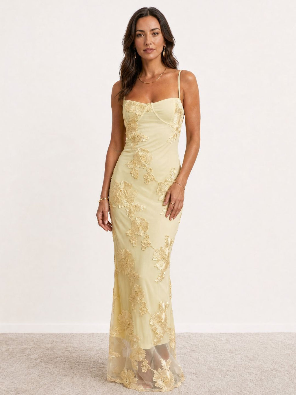 EMMA LORENT | Vestido Largo Bordado
