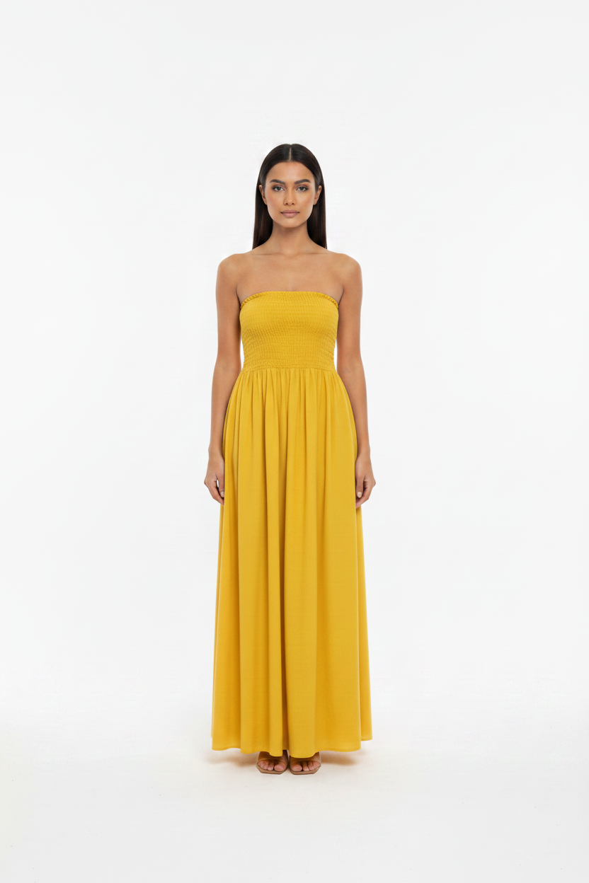 Vestido Amarillo con Modelo