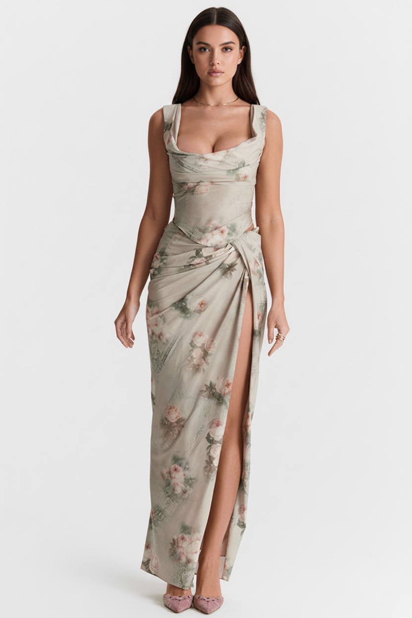 Vestido Beige Floral